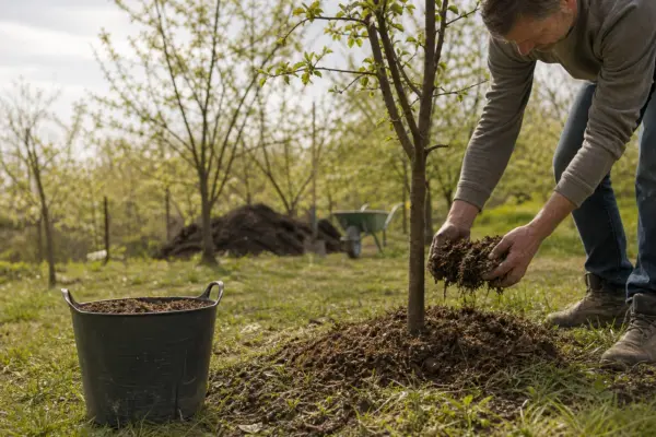 Compostul la pomii fructiferi toamna: când îl aplici și cum îl distribui